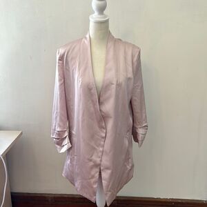 Bishop + Young rose gold long sleeve open blazer Size M New